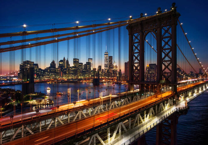 New,York,City,-,Beautiful,Sunset,Over,Manhattan,With,Manhattan