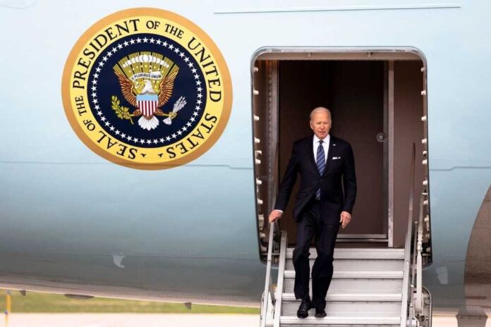 Us,President,Joe,Biden,Disembarks,From,Air,Force,One,At