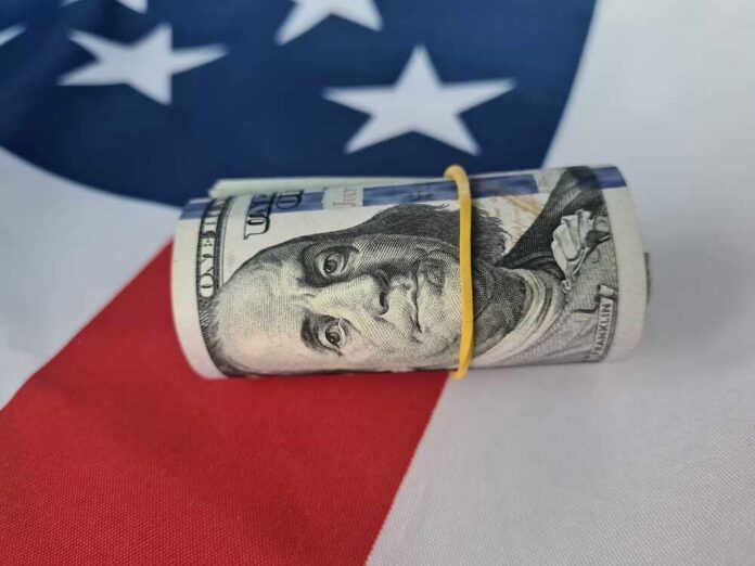 American,Flag,And,Dollar,Cash.,Dollar,Banknote.,Paycheck,Protection,Program