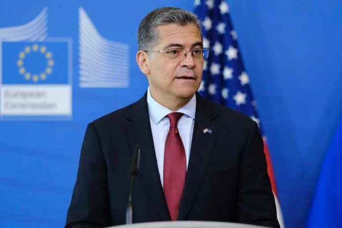 Eu,Commissioner,For,Health,Stella,Kyriakides,And,Xavier,Becerra,,Us