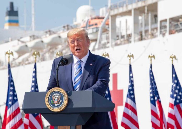 President,Donald,J.,Trump,Delivers,Remarks,During,His,Visit,To
