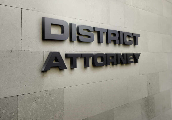 A,Building,Signage,That,Says,'district,Attorney'.