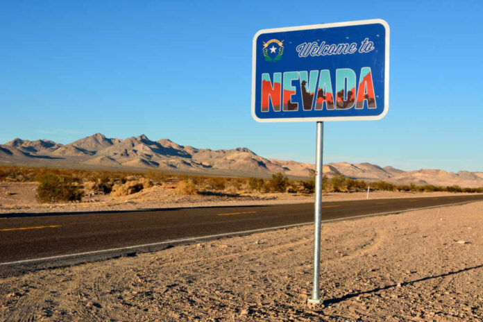 Welcome,To,Nevada,Road,Sign,Along,A,Highway.