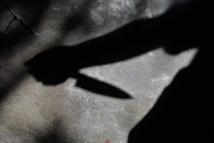 Silhouette,Of,Sad,Male,Holding,Knife.,Concept,Of,Killing