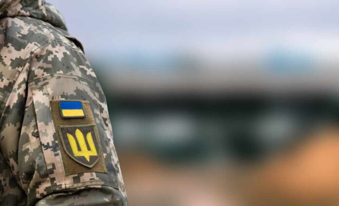 Ukrainian,Soldier,In,The,Army,And,Flag,,Coat,Of,Arms