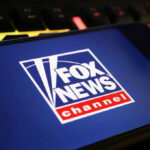 Close-up of a digital screen displaying the Fox News Channel logo