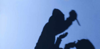 Shadows depicting a dramatic confrontation between two figures