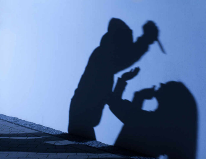 Shadows depicting a dramatic confrontation between two figures