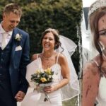Bride's sister-in-law douses her in black paint moments