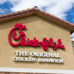 Chick-fil-A restaurant sign displaying the original chicken sandwich