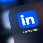 Close-up of the LinkedIn app icon on a smartphone screen