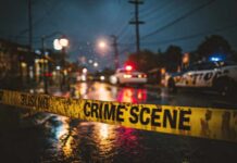 Horrific Iowa Bloodbath—What Police Aren’t Saying Police cars at a crime scene with caution tape in the foreground