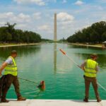 Trump’s ‘American Flag Blue’ Reflecting Pool Turns Green After Algae Takeover