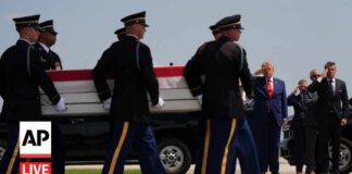 Trump attends a dignified transfer of 4 US troops killed in the Middle East