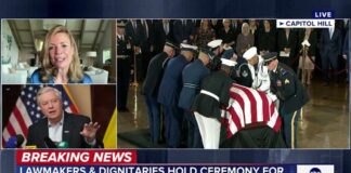 Late U.S. Senator Lindsey Graham’s casket brought into Capitol Rotunda ahead of funeral service