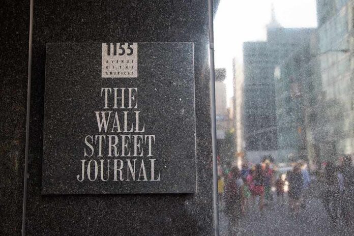The Wall Street Journal plaque on a building exterior