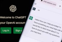 smartphone displaying a chat interface on chat.openai.com