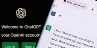 smartphone displaying a chat interface on chat.openai.com