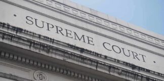Supreme Court building facade with classical columns