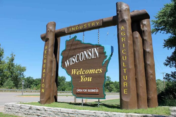 Wisconsin welcome sign at roadside
