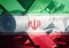 Iranian flag overlay on a missile with fins