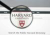 Magnifying glass highlighting Harvard University website header