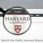 Magnifying glass highlighting Harvard University website header