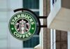 Starbucks coffee shop sign on building exterior