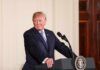 UN Showdown: Trump Torches Global AI Rulebook man at podium with presidential seal