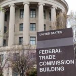 Federal Trade Commission building with sign in front