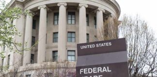 Federal Trade Commission building with sign in front