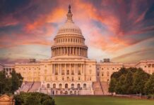 Longest-Serving Speaker Dies, Shattered Legacy United States Capitol building at sunset