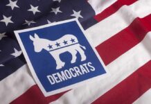 Poll Bombshell: Democrats Have No Pick Democratic Party donkey symbol on American flag